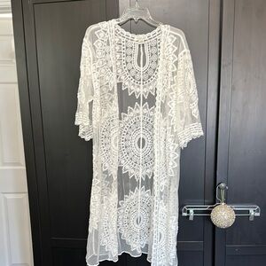 White Lace Sheer Cover-Up